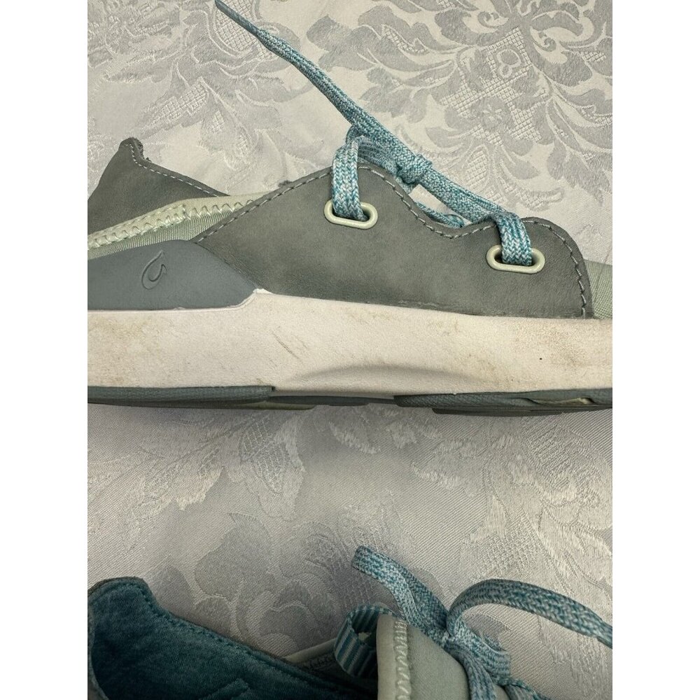 OLUKAI Miki Li Women’s Sneaker Casual Shoe Women’s Size 8 Green Blue Gray - Picture 11 of 12